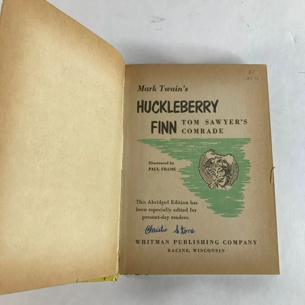 1955 Huckleberry Finn Tom‎ Sawyer's Comrade Whitman Pub HC Illustrated Vintage